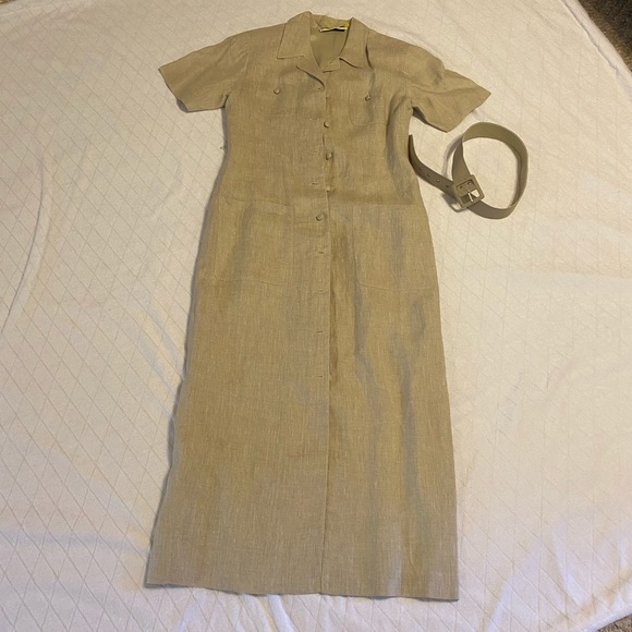 Vintage Irish linen midi dress - Picture 3 of 8